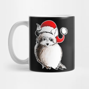 Seasonal raccoon portrait - Christmas inspired designs Mug